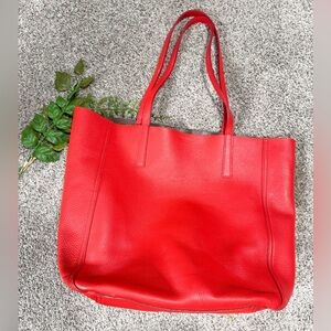 Shinola Detroit Red Leather Tote Bag